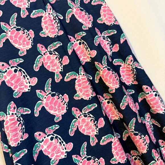 Simply Southern Navy & Pink Sea Turtle Print Sleeveless Dress L Summer Tropical - Picture 5 of 5